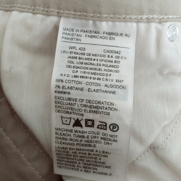 Signature By Levi Strauss Pant Men's 31X34 Sand Khaki Work Wear - Picture 5 of 7